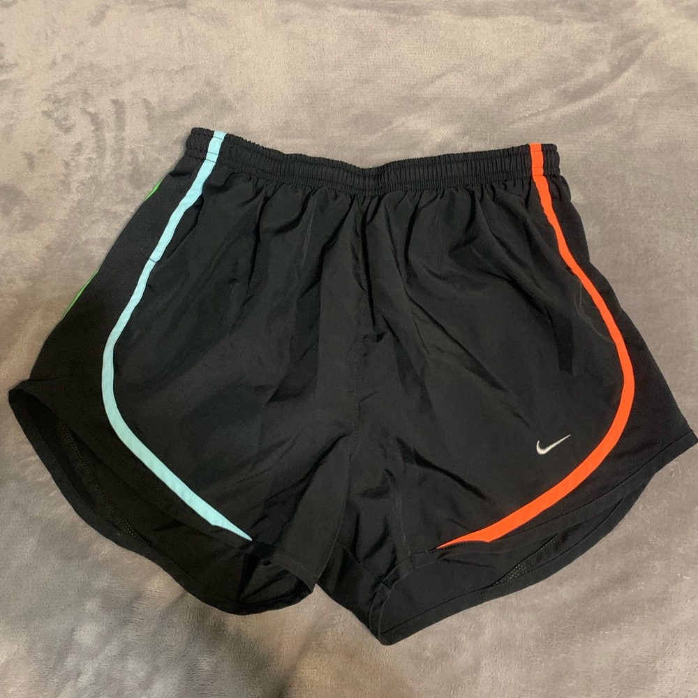 Black nike shorts with neon detailing